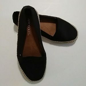 Aerosoles black espradille flat.